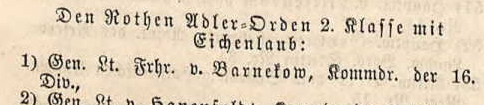 aus dem Militair-Wochenblatt No. 7 vom 22.01.1868