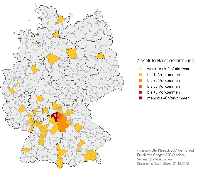 Namenverbreitung Kleinschroth nach GeoGen.png