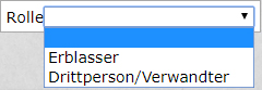Auswahl einer Rolle