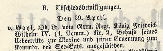 aus dem Militair-Wochenblatt No. 19 vom 10.05.1862