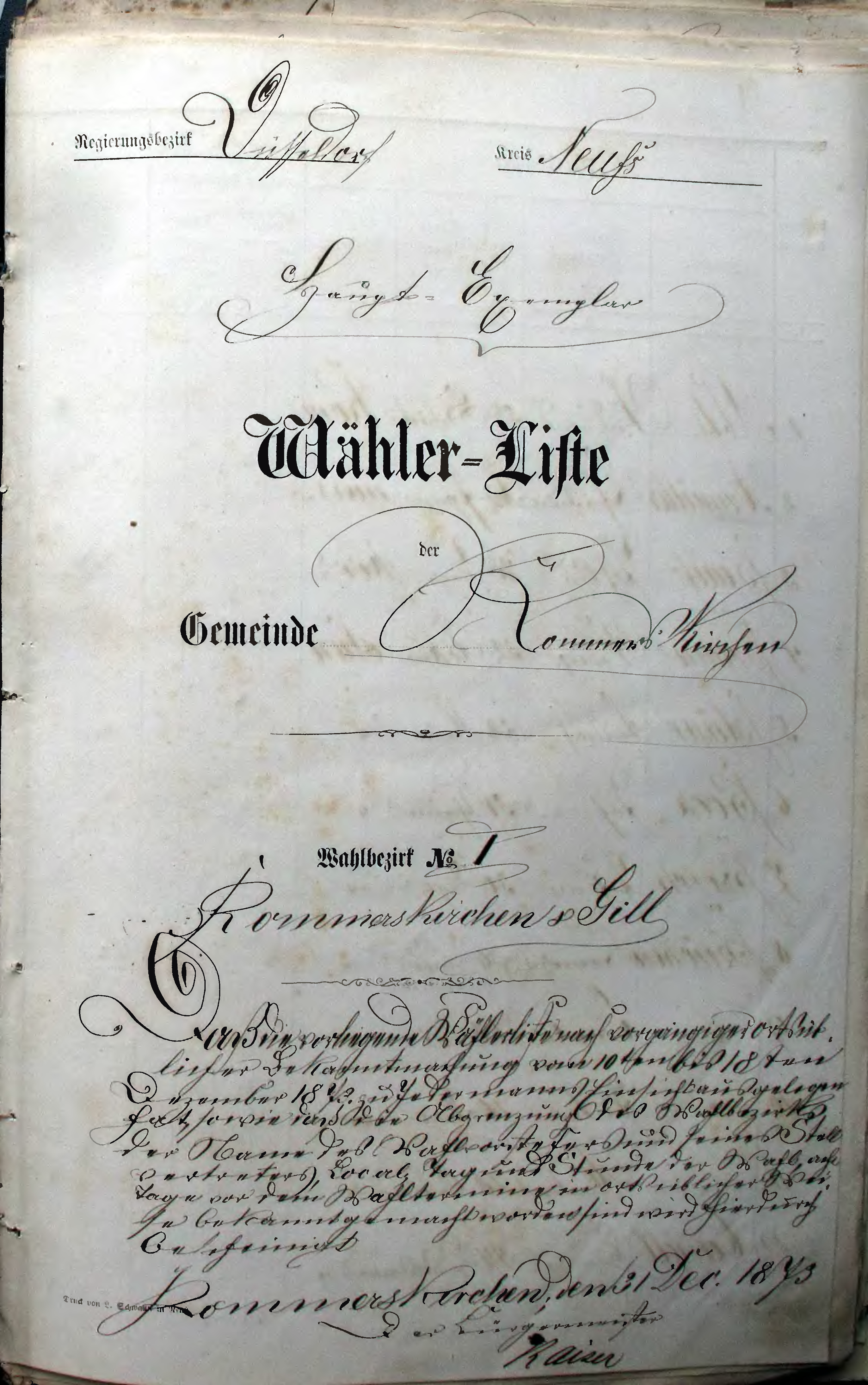 Wahlbezirk I , Rommerskirchen & Gill