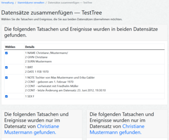 Datensätze zusammenfügen