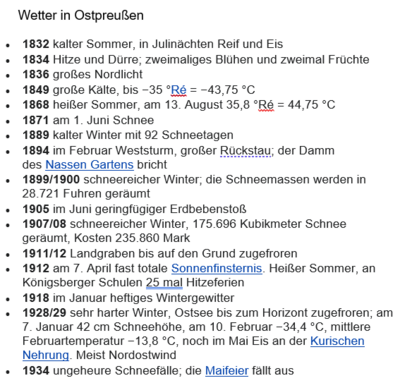 Abbildung: Extrem-Wetter in Ostpreußen, Quelle: Naturereignisse und Unglücke in Ostpreußen – Wikipedia