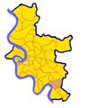 Lokalisierung des Stadtteils Benrath von Düsseldorf