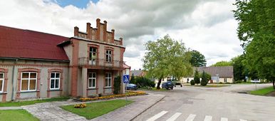 Blick zum Marktplatz von Nattkischken, Kreis Pogegen, Memelland, Ostpreußen