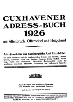 Adressbuch Cuxhaven 1926 Titel.djvu