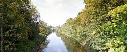 Masurischer Kanal bei Allenburg, Kreis Wehlau, Ostpreußen