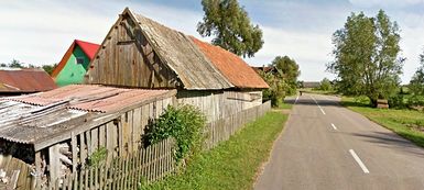 Dorfstraße in Schießkrandt, Kreis Heydekrug