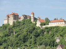 Schwaben: Die Harburg, eine der größten, ältesten und best erhaltenen Burgen Süddeutschlands, Stauferburg, heute Fürst Oettingen-Wallerstein, beherbergt 2 Archive