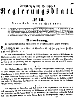 Grossherzoglich Hessisches Regierungsblatt 1851.djvu