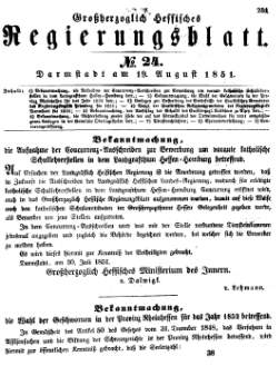 Grossherzoglich Hessisches Regierungsblatt 1851.djvu