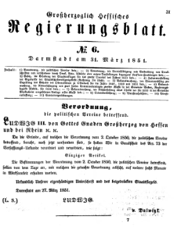 Grossherzoglich Hessisches Regierungsblatt 1851.djvu