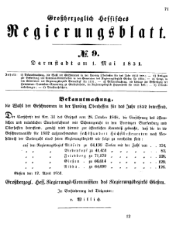 Grossherzoglich Hessisches Regierungsblatt 1851.djvu