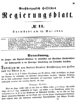 Grossherzoglich Hessisches Regierungsblatt 1851.djvu