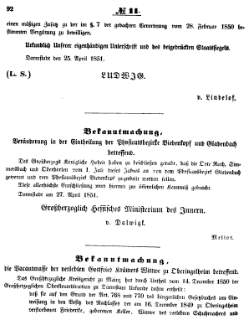 Grossherzoglich Hessisches Regierungsblatt 1851.djvu