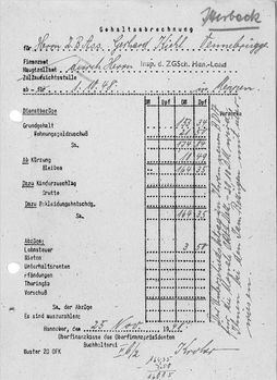 Abbildung: Gehaltsabrechnung Gerhard Kiehl, 01.10.1948, Quelle: privat