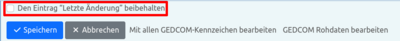 Bearbeitungsformular-Fußzeile Checkbox "Den Eintrag 'Letzte Änderung' beibehalten"