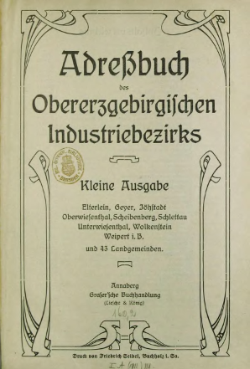 Adressbuch Obererzgebirge Industrie 1910 Titel.djvu