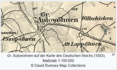 Karte: Willschicken 1893, Quelle: Uszupönen – GenWiki (genealogy.net)