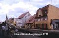 Hindenburgstrasse Diese drei Gebäude blieben bei dem großen Brand 1945 stehen, obwohl rundherum alles zerstört wurde