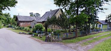 Dorfstraße in Lankuppen, Kreis Memel