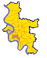 Lokalisierung des Stadtteils Bilk von Düsseldorf