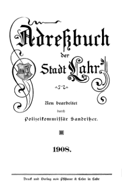 Adressbuch Lahr 1908 Titel.djvu