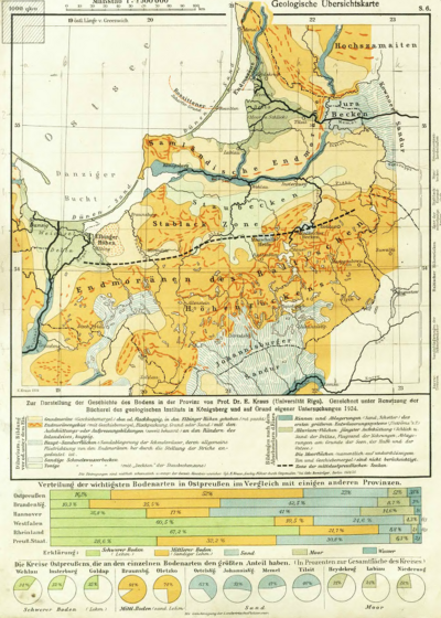 Karte: Geologische Übersicht, Quelle: Ost-Preußen - Digital Repository of Scientific Institutes (rcin.org.pl)[1]