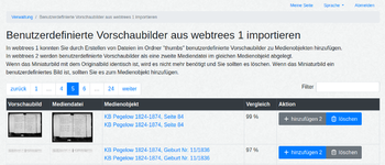 Verwaltung - Benutzerdefinierte Vorschaubilder aus webtrees 1 importieren