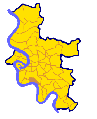 Lokalisierung des Stadtteils Flehe von Düsseldorf