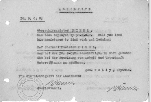 Gewährung von Unterstützung, Quelle: Abbildung: privat, 1945