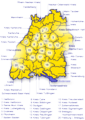 Karte des Landes Baden-Württemberg (Deutschland, ab 1989)