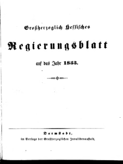 Grossherzoglich Hessisches Regierungsblatt 1853.djvu