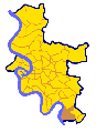 Lokalisierung des Stadtteils Urdenbach von Düsseldorf