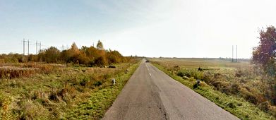 Landstraße nach Szillen auf der Höhe der Gemarkung Brettschneidern, Kreis Tilsit-Ragnit