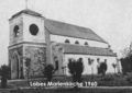 Marienkirche in Labes 1960, der Turm wurde bei Kriegsende durch Beschuß zerstört