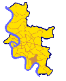 Lokalisierung des Stadtteils Holthausen von Düsseldorf