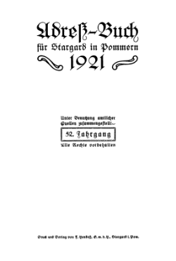 Adressbuch Stargard 1921 Titel.djvu