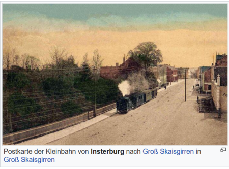 Postkarte Bahnhof Skalsgirren Quelle: Insterburg – GenWiki (genealogy.net)