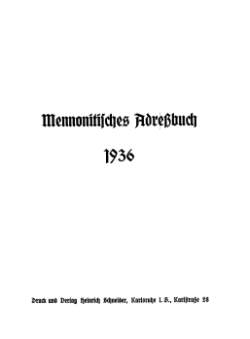 Mennonitisches Adressbuch 1936 Titel.djvu