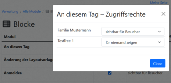Verwaltung - Zugriffsrechte der Blöcke