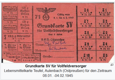 Abbildung: Lebensmittelkarte, Quelle: Aulenbach – GenWiki (genealogy.net)