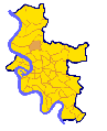 Lokalisierung des Stadtteils Unterrath von Düsseldorf