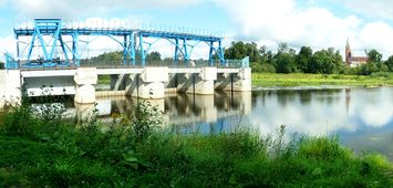 Stauwehr an der Szeszuppe in Lasdehnen