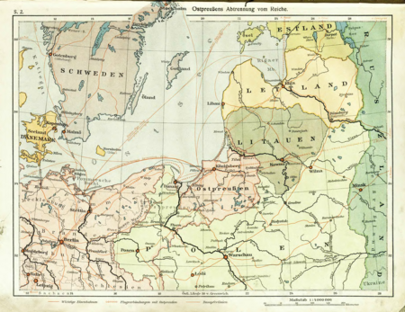 Karte: Verkehrsverbindungen, Quelle: Heimatatlas für Ost-Preussen - Digital Repository of Scientific Institutes (rcin.org.pl)[4]