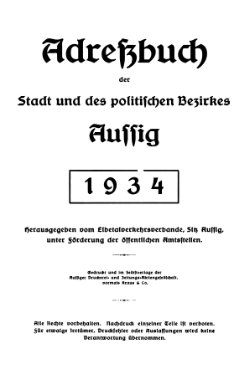 Adressbuch Aussig 1934 Titel.djvu