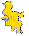 Lokalisierung des Stadtteils Garath von Düsseldorf