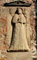 Grabstein der Ehefrau des Bürgermeister Andreas Bomgarten (Baumgart), Gertrud Langenhahn, an der Marienkirche