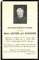 Maria Gassner geb. Klausener * 12.08.1885 Aachen †11.04.1967 Wien