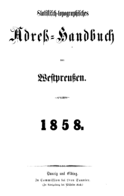 Adressbuch Westpreussen 1858 Titel.djvu